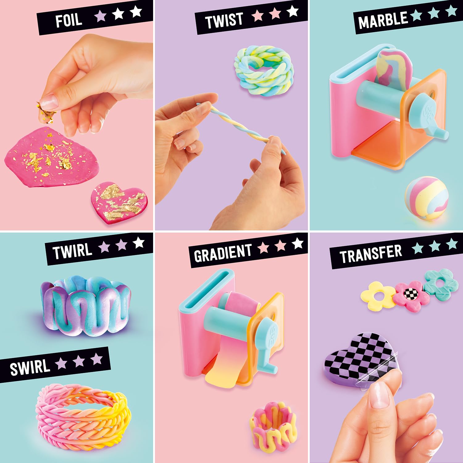 Canal Toys - Style 4 Ever - Fabrique à Bijoux Magic Clay - Réalise 20 Bijoux Unique & Innovant sans Cuisson - Idée Cadeau Enfant 8 Ans + - Jouet Enfant & Loisir Créatif - Tuto Inclus - OFG 333