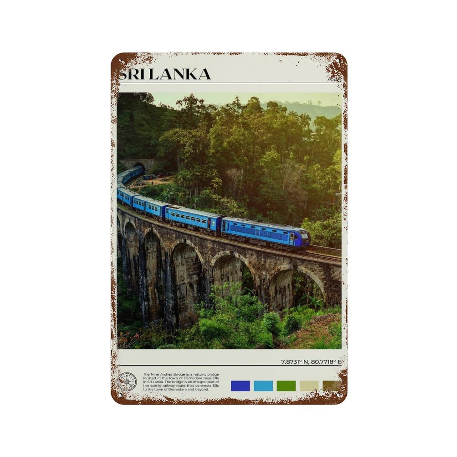 xiaoxiaoshen Real Photo Sri Lanka Decor Wall Decor Art Metal Tin Poster Modern Home Decor Art Home Bar Shop Decorations Vintage Sign 30x20cm