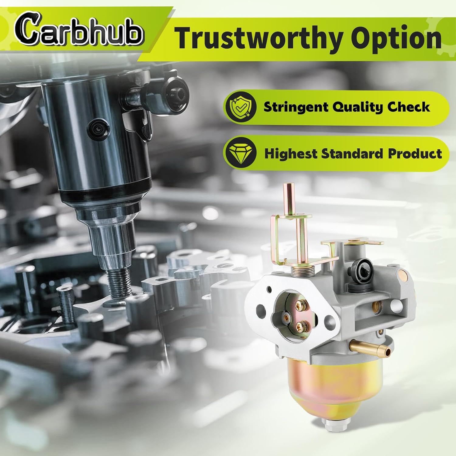 Carbhub EA175V Manual Choke Carburetor for Subaru EA190V EA190VS Robin EA190VS5050 Vertical Engine for Subaru EA190V EA175V for Yamaha MA190 for Powerstroke PS80312E Pressure Washer with Insulator