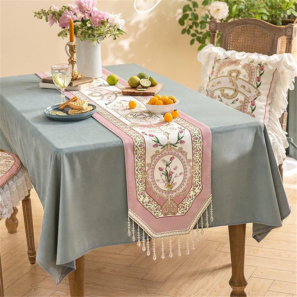 JSEIAJB Table Runner French Bed Flag American Retro Coffee Table TV Cabinet Dining Table Long Decorative Cover(40x250cm)