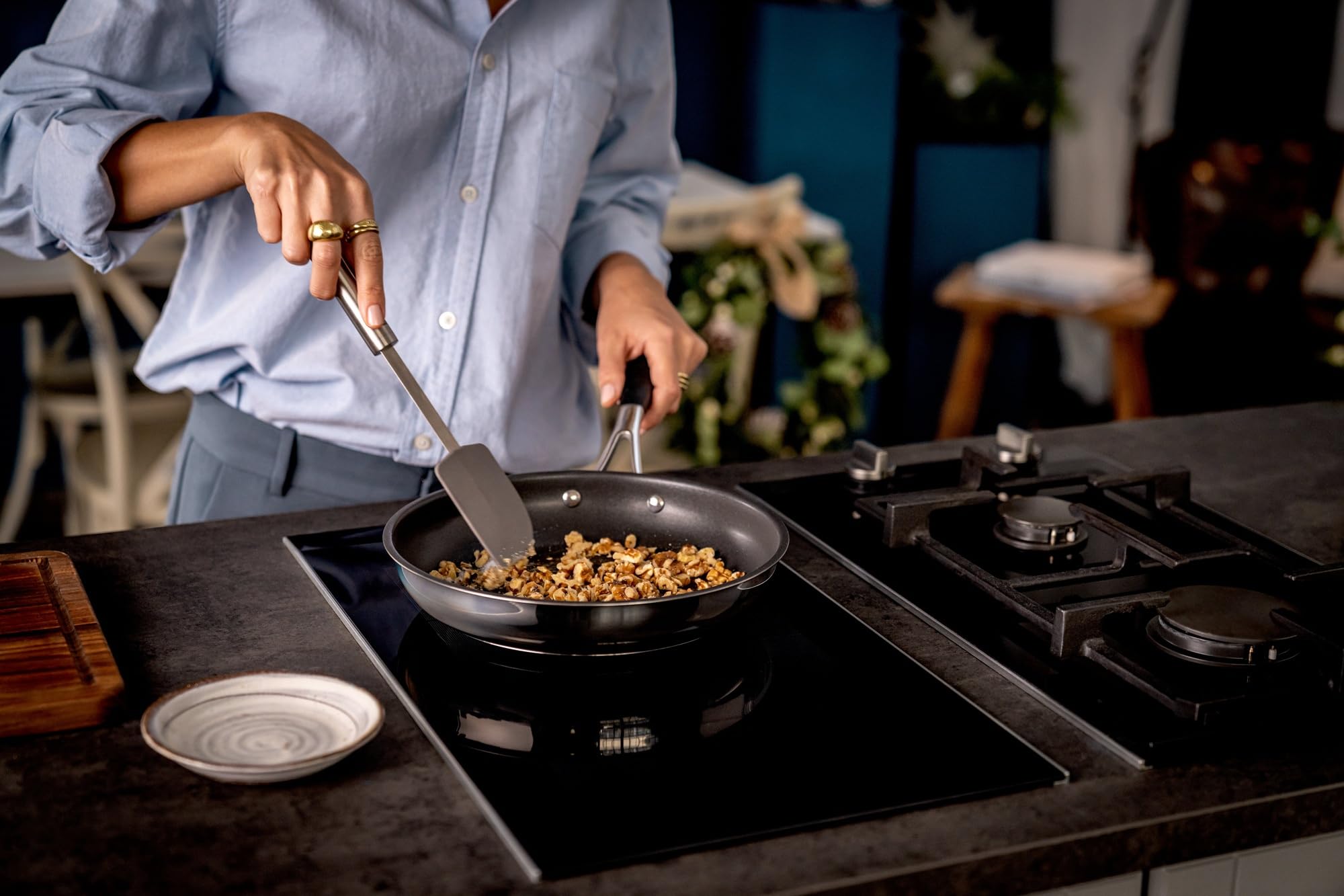 ZWILLING Core, Set de 3 poêles (20, 24 et 28 cm), Revêtement antiadhésif en céramique, Compatible induction, Acier inoxydable