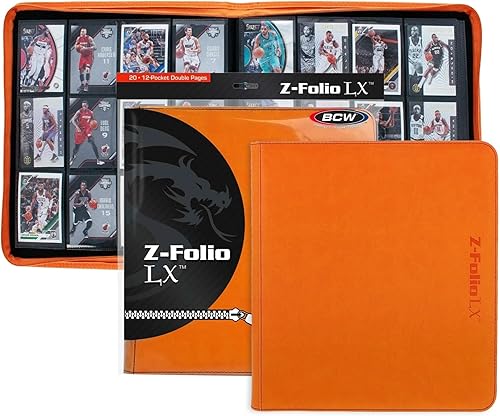 BCW Z-Folio LX USA - Carpeta con cremallera para TCG como Pokemon MTG Magic Yugioh, color naranja