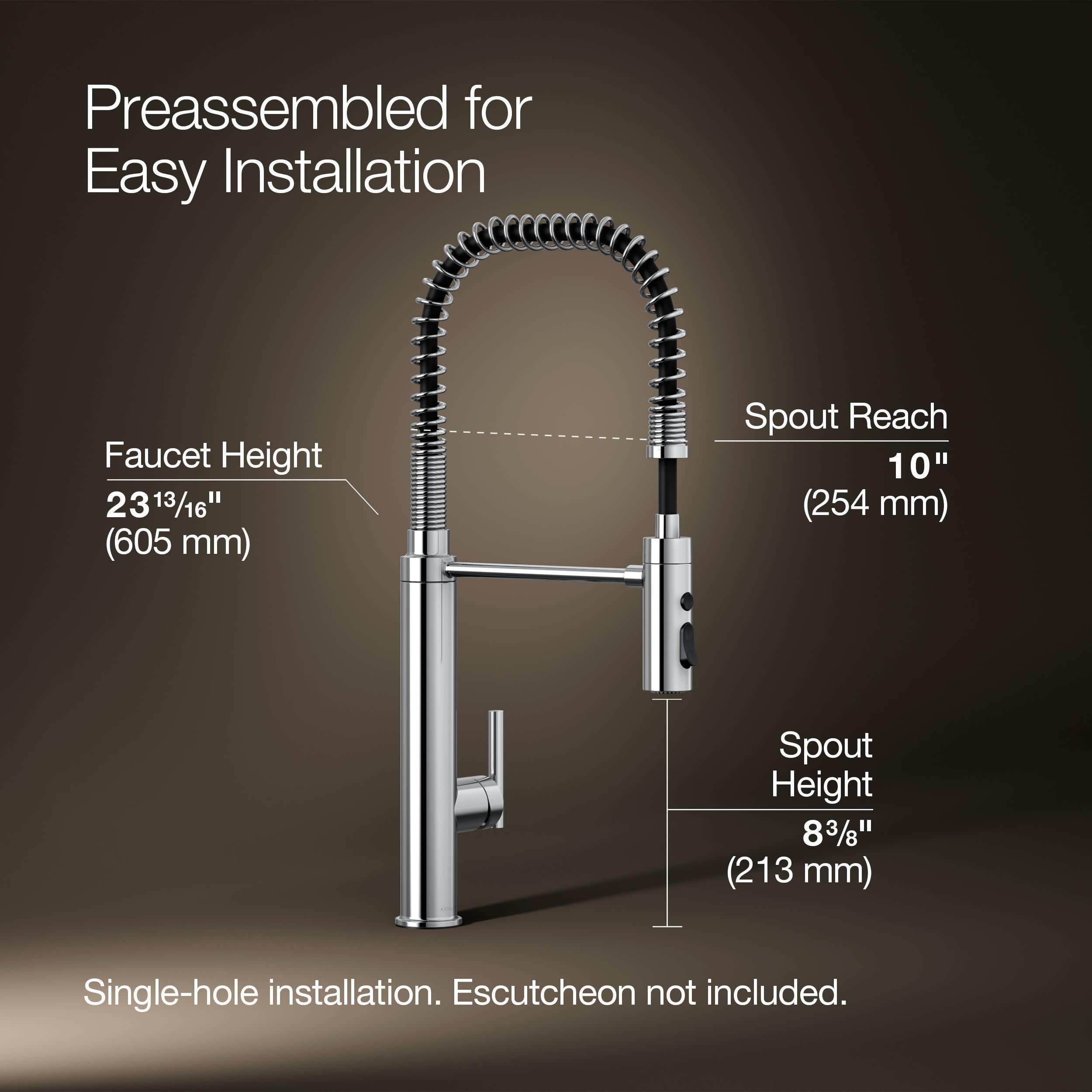 Amazon.co.jp: Kohler 24982-BL Purist キッチンシンク蛇口 マット