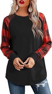 Aifer Womens Long Sleeve Shirts Crew Neck Casual Tops Fashion Loose Fit Trendy Tunic Outfits Clothes