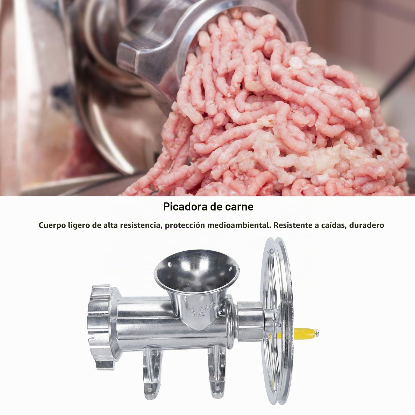 Picadora de Carne Manual para Hacer Salchichas,Embutidora de Salchichas,Hamburguesas Caseras,Picadora de Salchichas Rápida Multifuncional de Acero Inoxidable Máquina para Picar Carne para el Hogar