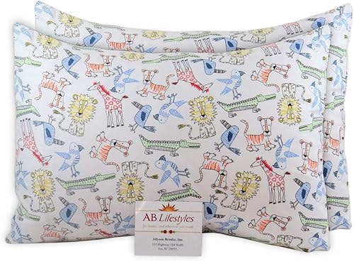 AB Lifestyles Paquete de 2 fundas de almohada de viaje de 13 x 18 pulgadas, 100% algodón, cierre de sobre, se adapta a MyPillow tamaño de viaje,