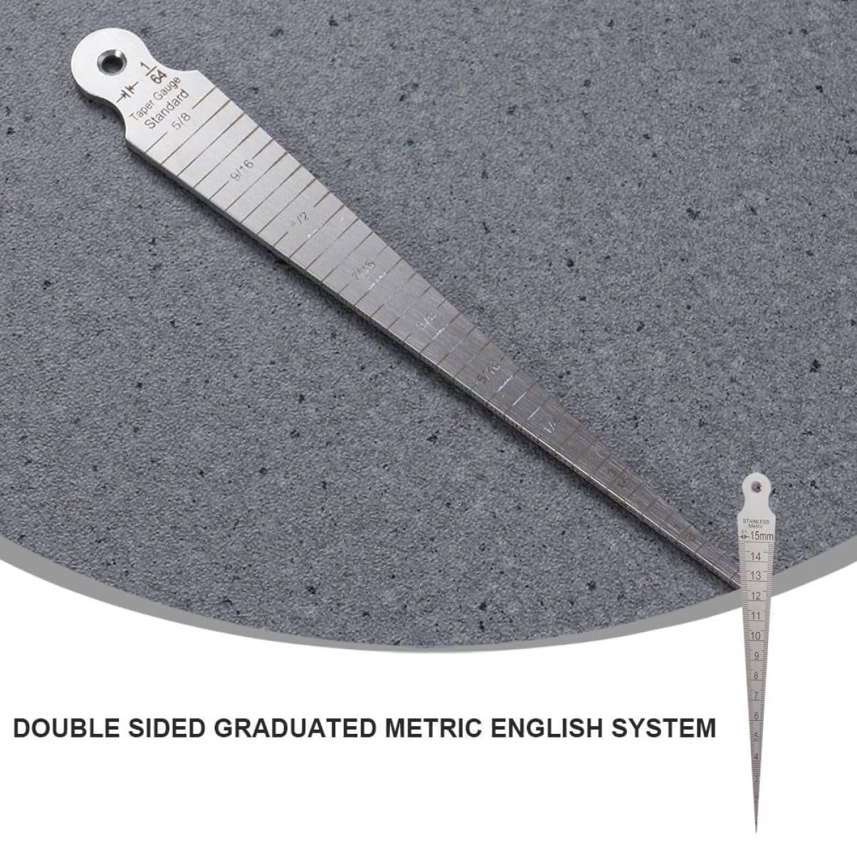 2pcs Stainless Steel Taper Welding Gauge Metric Welding Inspection Tool Dual-Sided Styles for Accurate Measurement