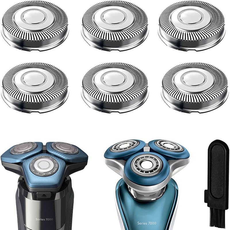 Cabeças de reposição SH71 PAI4LEISI compatíveis com barbeadores Philips Norelco Série 7000 e Série 5000 angular, pacote com 6