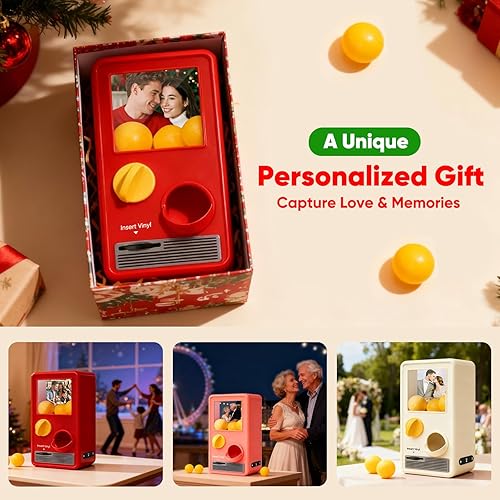 Miniatura 6 de Máquina de música Gachapon personalizada, mini reproductor de vinilo personalizado de canciones de Spotify y fotos, caja de música interactiva retro