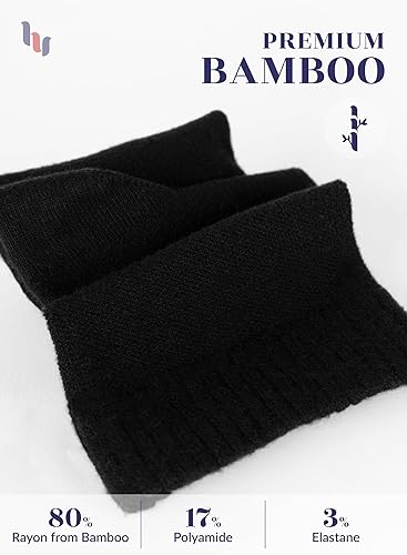 Miniatura 10 de Hugh Ugoli Calcetines diabéticos para mujer, extremadamente suaves, rayón derivado de bambú, tobillo, delgados, anchos, sueltos, sin ataduras