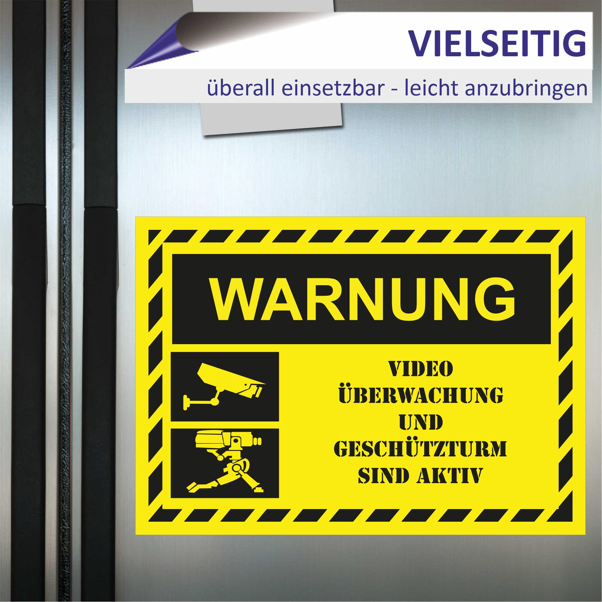 Indigos UG Aufkleber Videoüberwachung - 840x594 - Hotel, Firma, Schutz, KITA, Arzt, Praxis, Wohnung - Sicherheit - Warnung