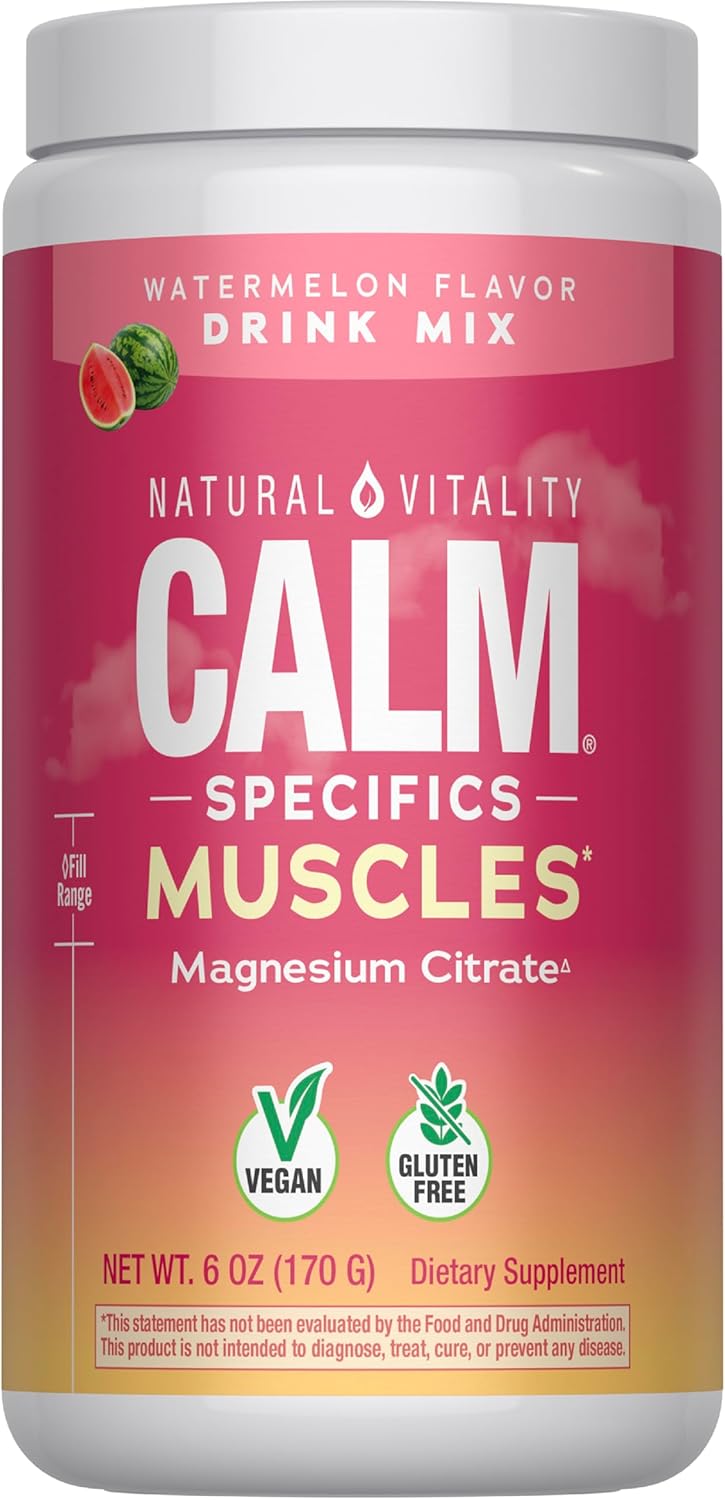 Natural Vitality Calm Specifics Calmful Muscles - for Tired, Sore, or Cramping Muscles - Watermelon 6 oz,Powder