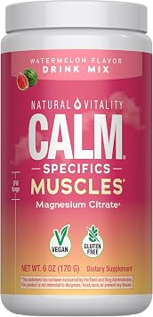Natural Vitality Calm Specifics Calmful Muscles - for Tired, Sore, or Cramping Muscles - Watermelon 6 oz,Powder