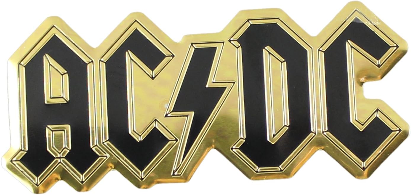 Amazon.com: C&D Visionary ACDC Logo Metal Sticker, Gold, 9cm : Toys & Games