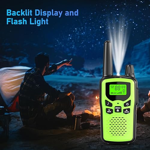 Miniatura 6 de Walkie Talkies para adultos de largo alcance, walkie talkies recargables con 22 canales FRS, radios bidireccionales con linterna LED para