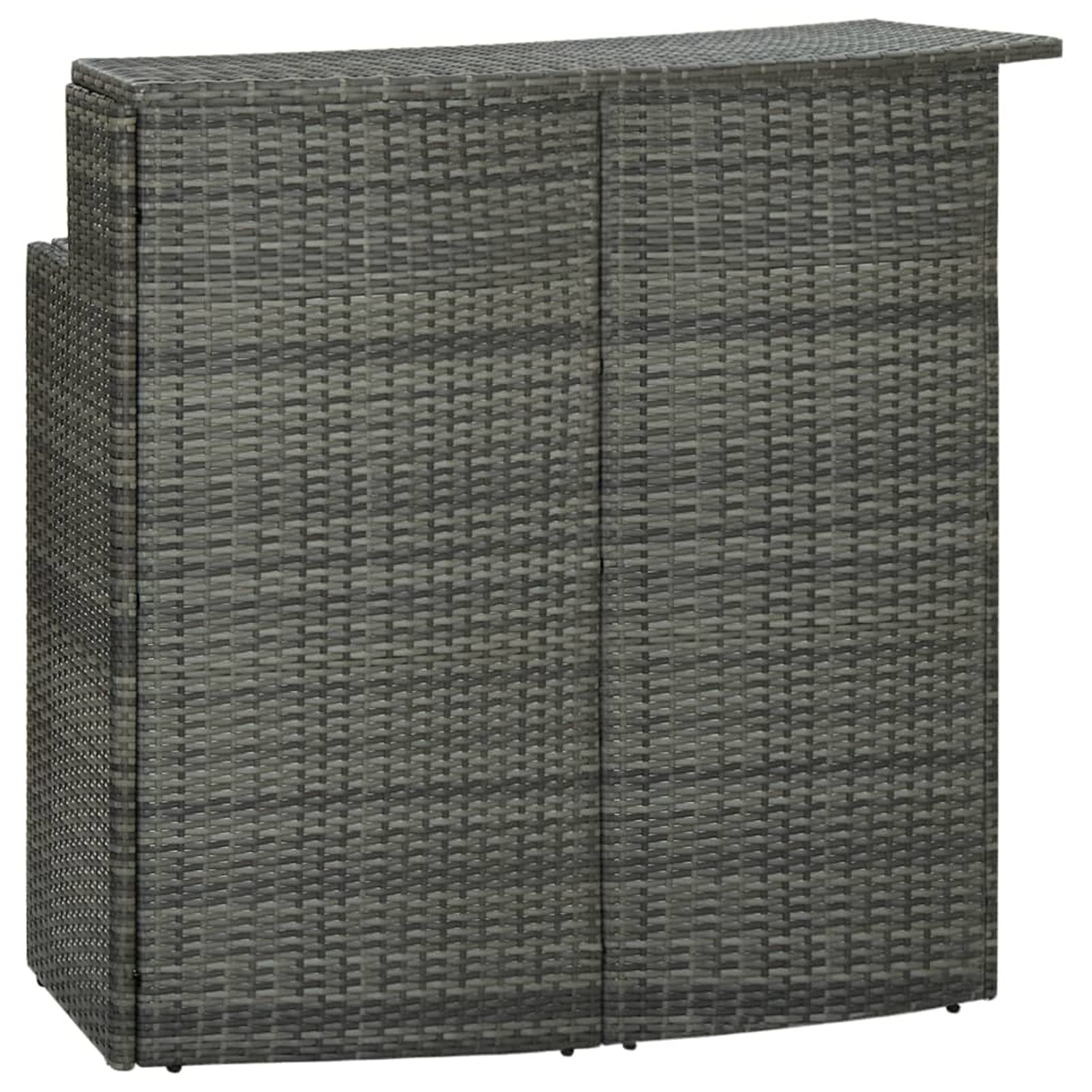 Tidyard Meuble de Bar de Jardin,Tables Basses de Jardin,Salon de Jardin Pas Cher,Table de Jardin Exterieur avec Chaise, Gris 120x55x110 cm Résine tressée