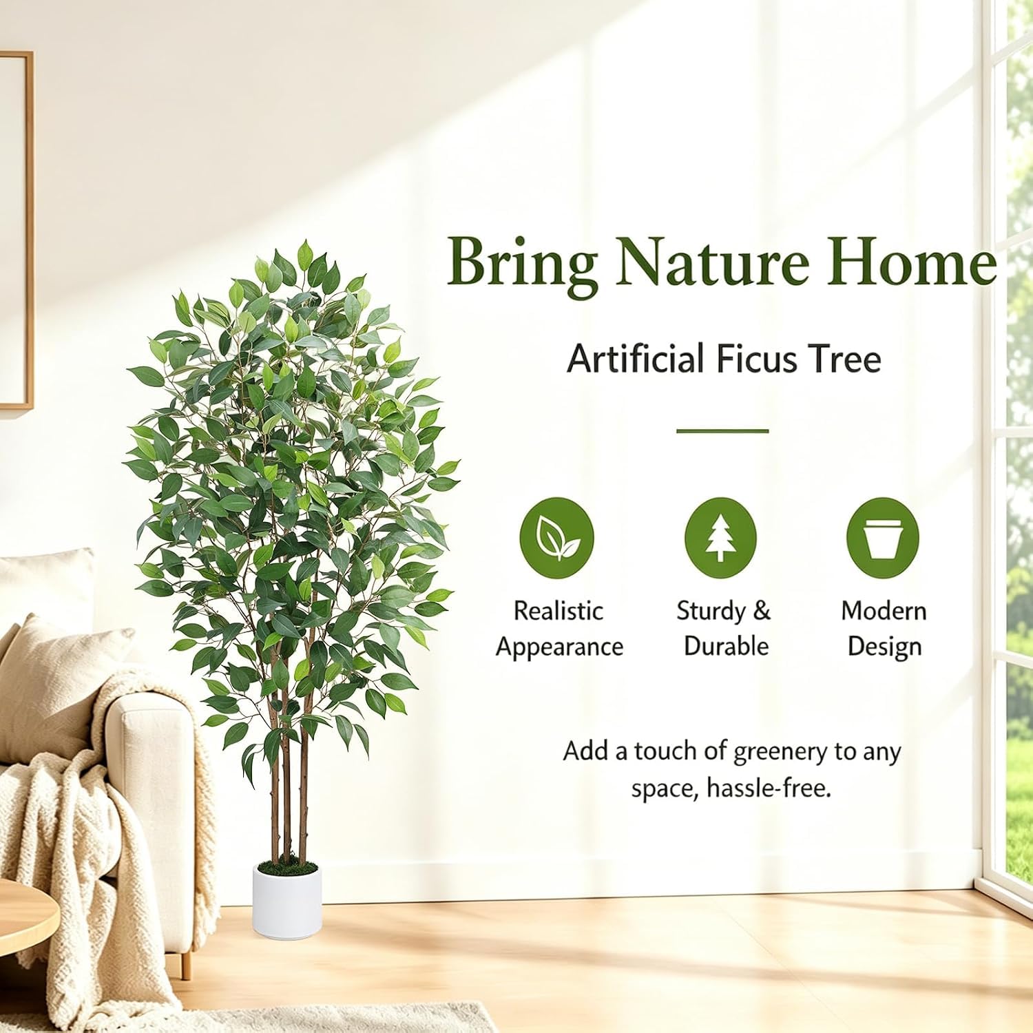 Planta Artificial Ficus 150cm Arbol Artificial Exterior Interior