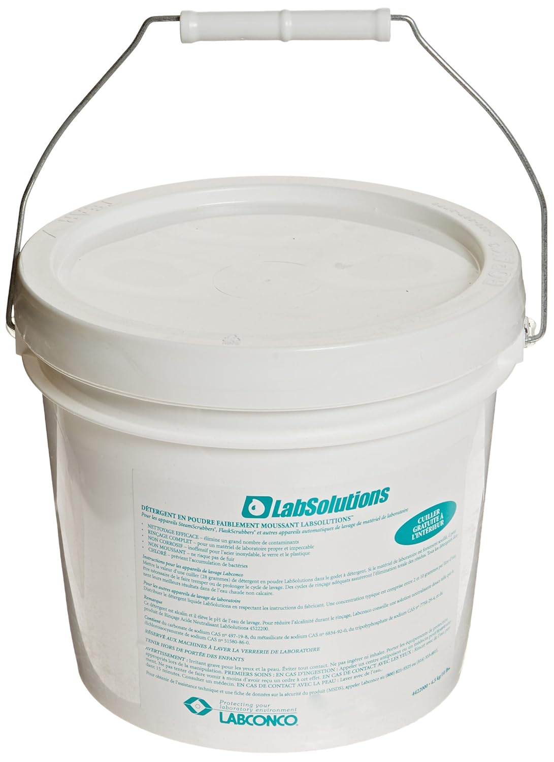 Labconco 4422000 LabSolutions Powder Detergent, Small Pail, 10 lbs
