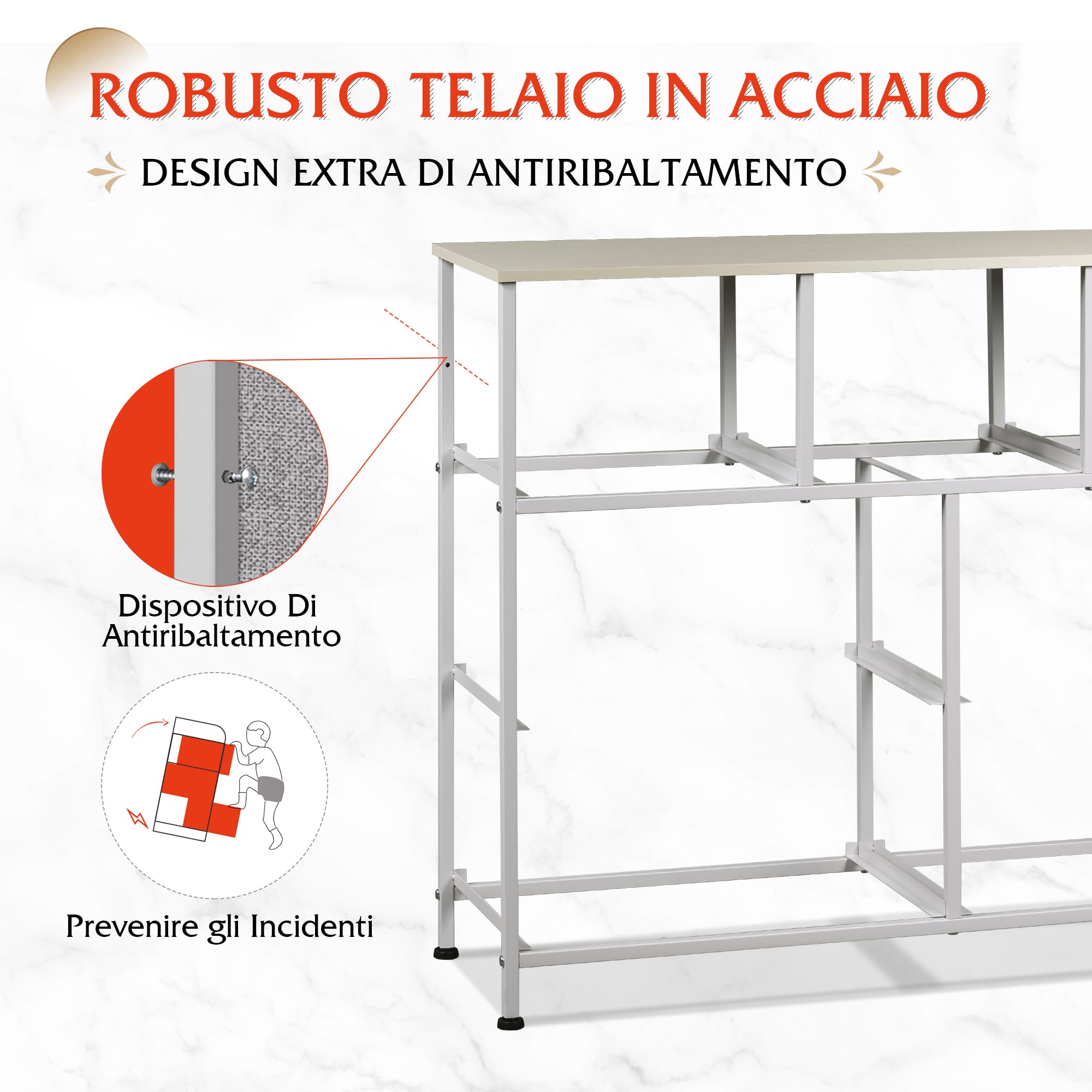WLIVE Cassettiera con 7 cassetti in tessuto, cassettiera per camera da letto, cassettiera soggiorno, con robusto telaio in acciaio, pannello in legno, grigio chiaro
