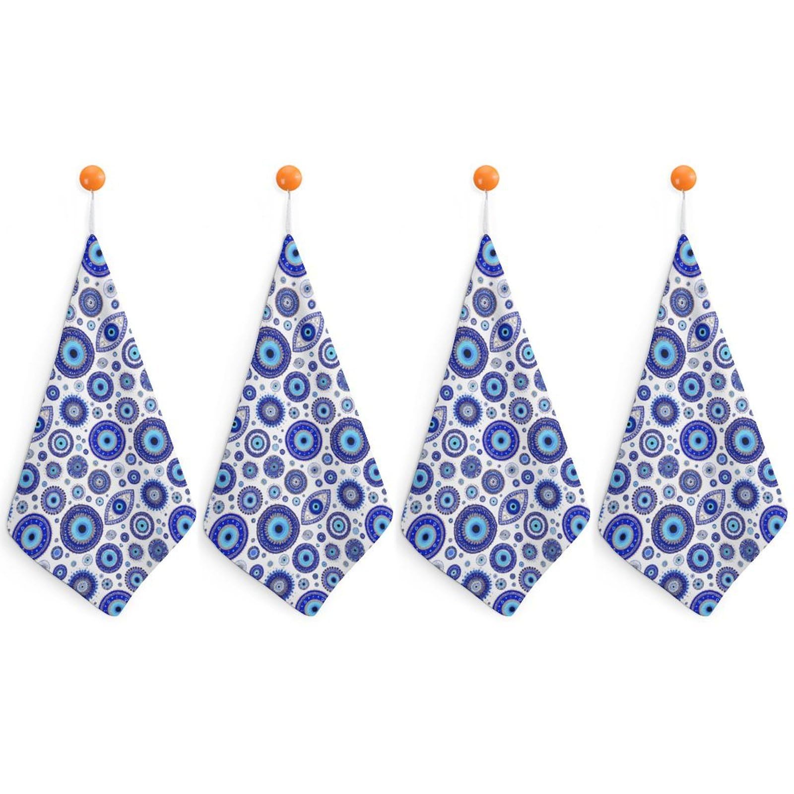CGSBNGHA Blue Greek Evil Eyes Hand Towel Hanging Face Towels Cleaning Cloths Handkerchief for Bathroom Kitchen