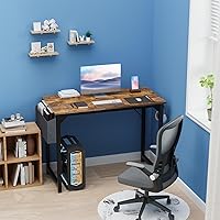 Vista 41 de DUMOS Escritorio de oficina pequeño de 32 pulgadas para computadora de estilo moderno y simple, mesa de trabajo de estudio para el dormitorio