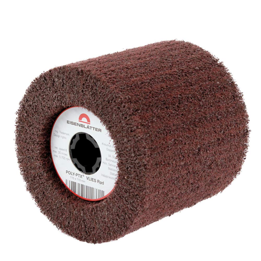 EISENBLÄTTER POLY-PTX Vlies Rad, Korn 60, 115mm x 110mm, 4er Pack – 43061, qualitativ hochwertiges Vliesgewebe für lange Lebensdauer auf Edelstahl (INOX), Buntmetallen und Holz