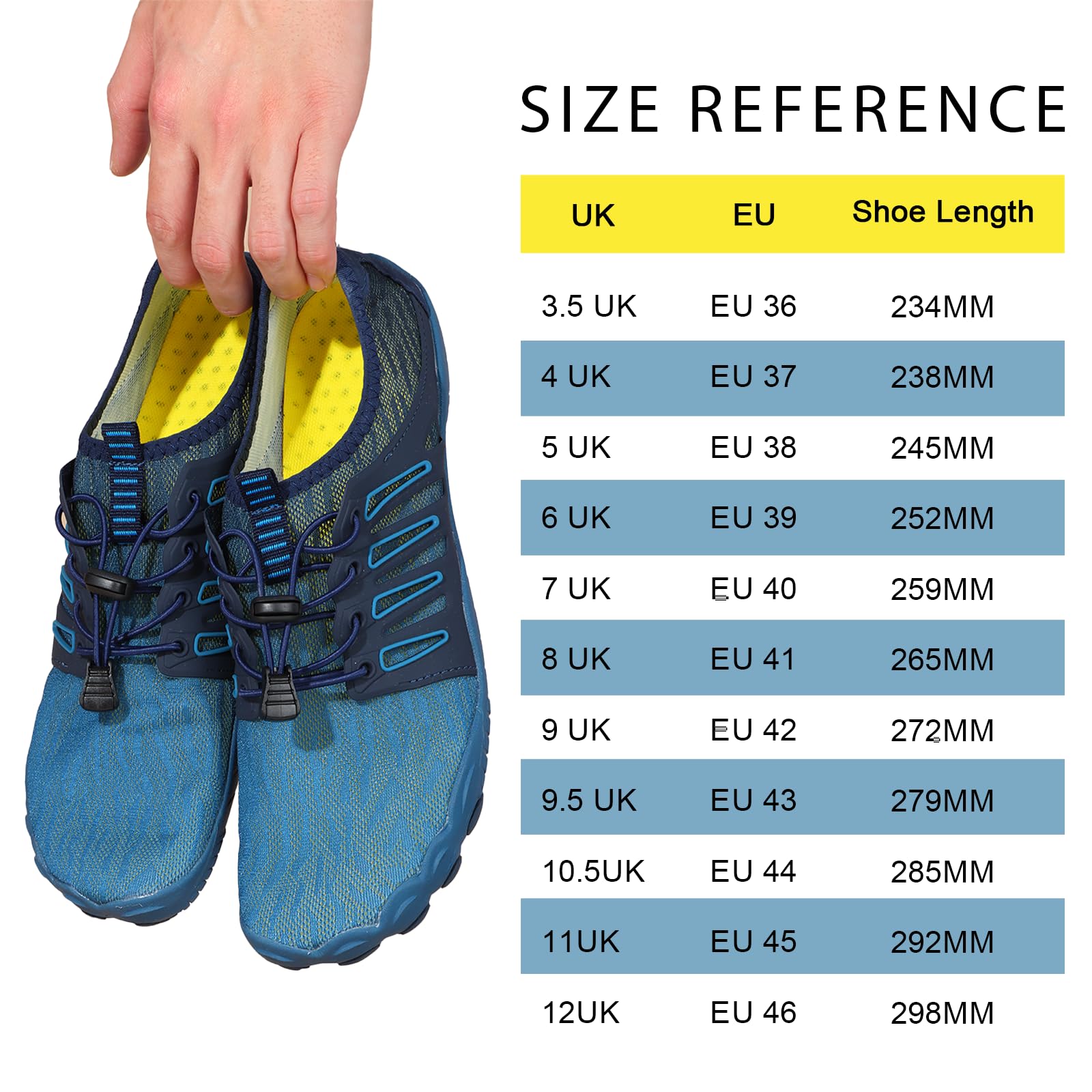 Chaussures d'eau pour Femmes, Chaussures Légères de Natation de mer pour Hommes, Chaussure Unisexe Pieds Nus à Séchage Rapide pour Le Surf, la Plongée, Le Yoga