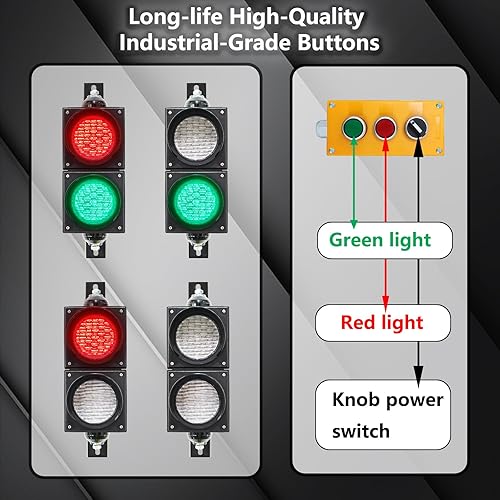 Miniatura 6 de 100-2 4inch 3.937 in tráfico StopGo LightBotón ControlAC 85-265V lámpara LED, PC cubierta resistente al agua IP65