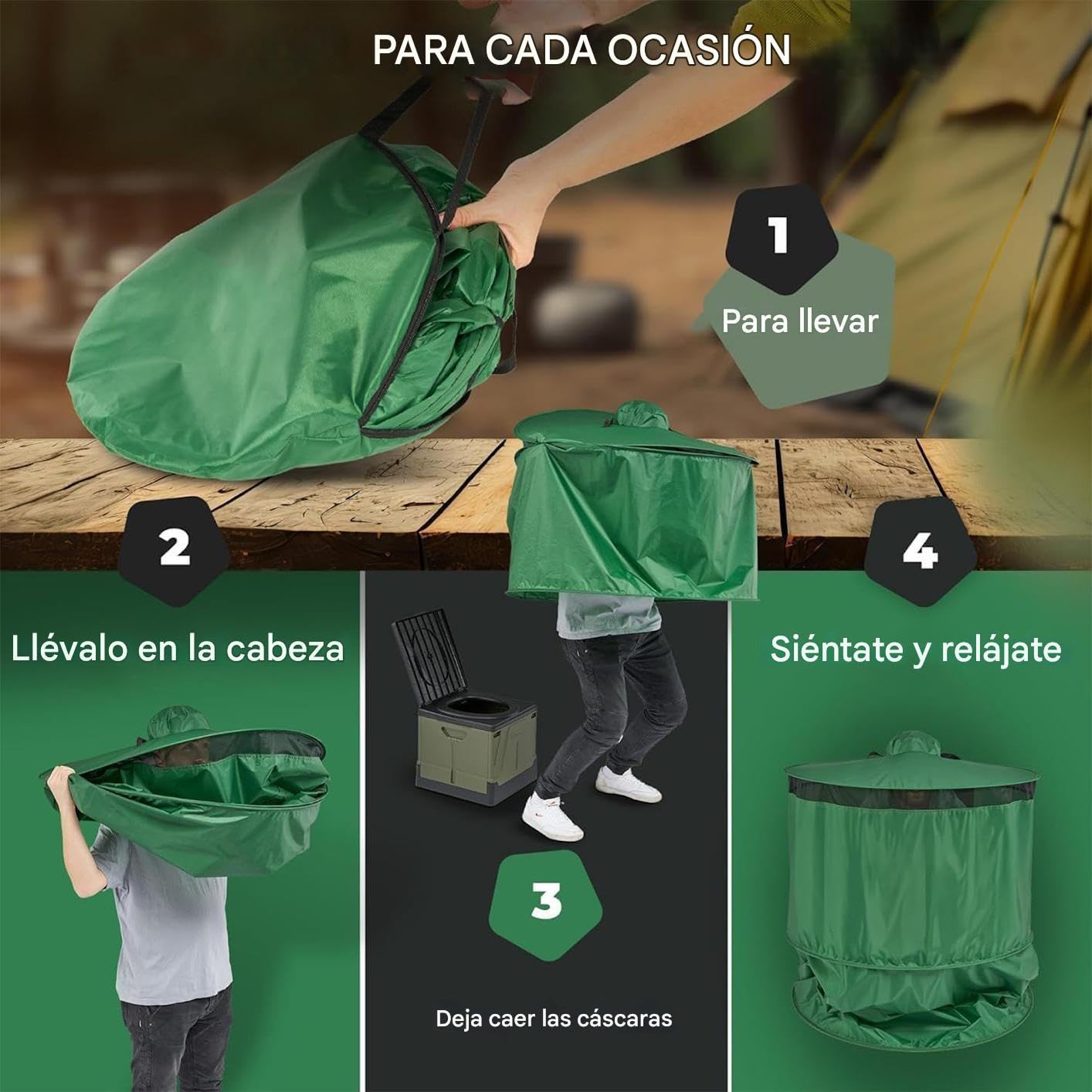 Refugio Plegable de Privacidad de Baño Portátil con Estuche de Transporte para Playa y Cambio