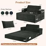 Sunable Twin Size Folding Sofa Bed, 4-in-1 Convertible Sofa with Scratch-Resistant Fabric, Ergonomic Backrest & Armrests, Supportive Foam, Floor Chair for Guest Room/RV/Living Room/Bedroom, Gray