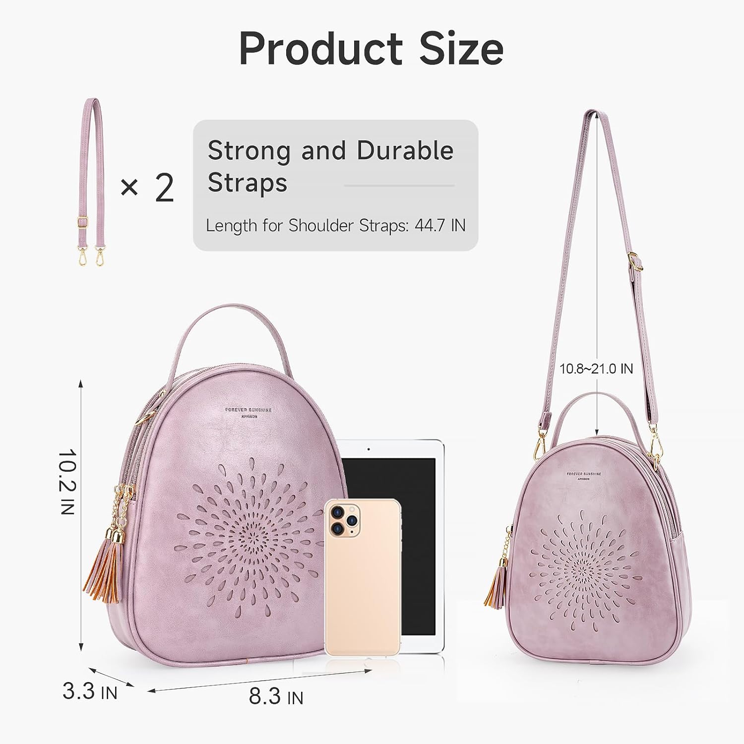 APHISON Small Backpack Purse for Women Cute Mini Backpacks PU Leather Crossbody Shoulder Bags Multifunctional Handbags - Image 2