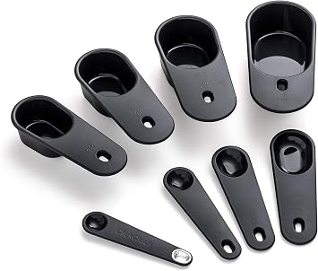 ملاعق قياس ClickClack، مجموعة من 8 ملاعق، رمادية