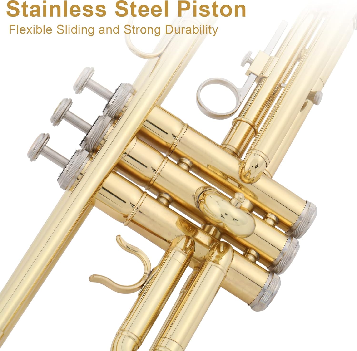 Ktaxon Bb Trumpet for Student, Beginner Trumpet with Hard Case,7C Mouthpiece, Cleaning Cloth, Gloves, Brass Instruments for Kids and Adults(Gold) : Musical Instruments