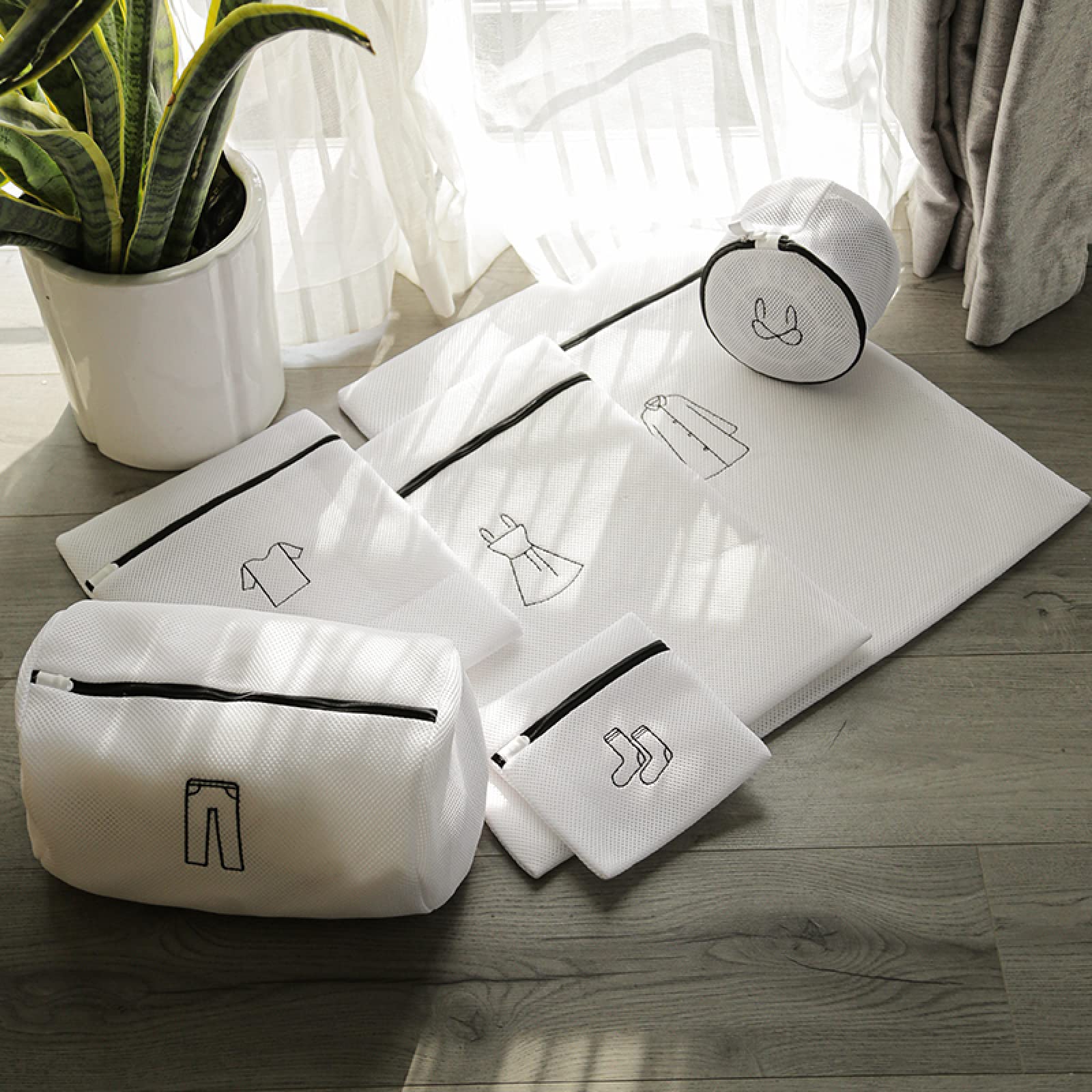 Wäschesack Wäsche Netz Beutel Waschnetz Wäschesäckchen Wäschesack Waschmaschine Anti-Deformations-Heim-Bh Filternetztasche Unterwäsche Großer Verdickter Netzbeutel Waschbeutel,[Mantel + Kleid + T-Shir