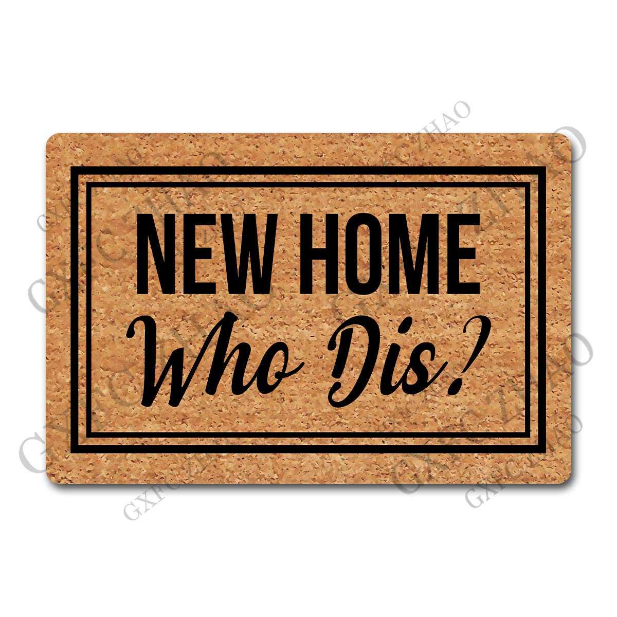 GXFC ZHAO DecorativeDoor Mats New Home Who Dis Doormat(23.7 X 15.9 in) Anti-Slip Rubber Back Monogram Doormats for The Entrance Way Doormat Decorative