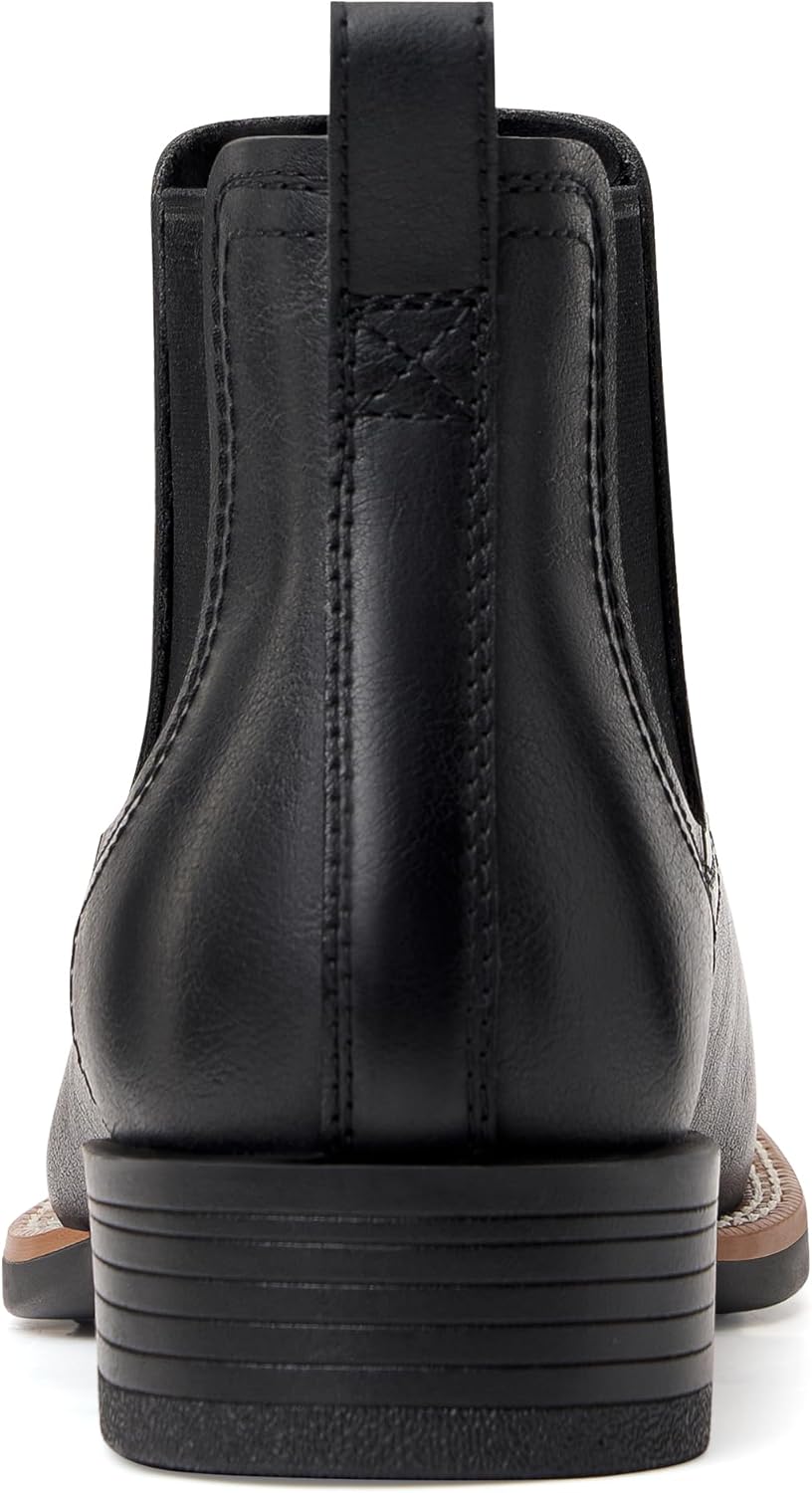 Julyrose Cowboy Boots for Men Square Toe Mens Western Boots Slip On Casual Retro Boots - Image 5