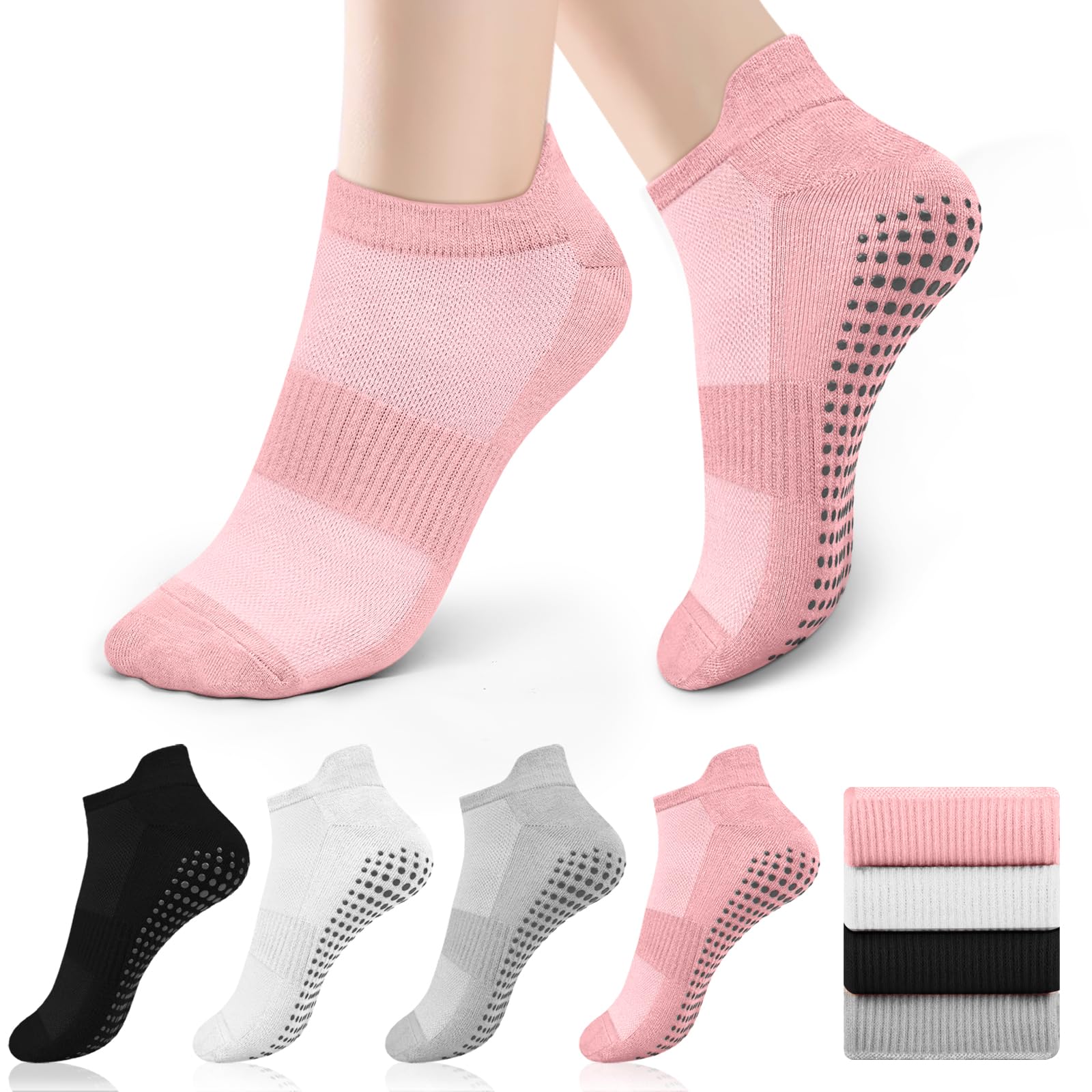 Chaussettes Pilates Femme 36-41 Anti-Dérapantes Semelle Grippée Yoga Barre Ballet Danse