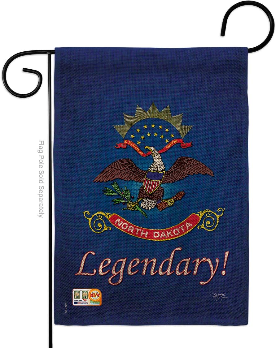 North Dakota Burlap Garden Flag Americana States USA American Territories Republic Country Particular Area Small Decorative Gift Yard House Banner Double-Sided Made In 13 X 18.5