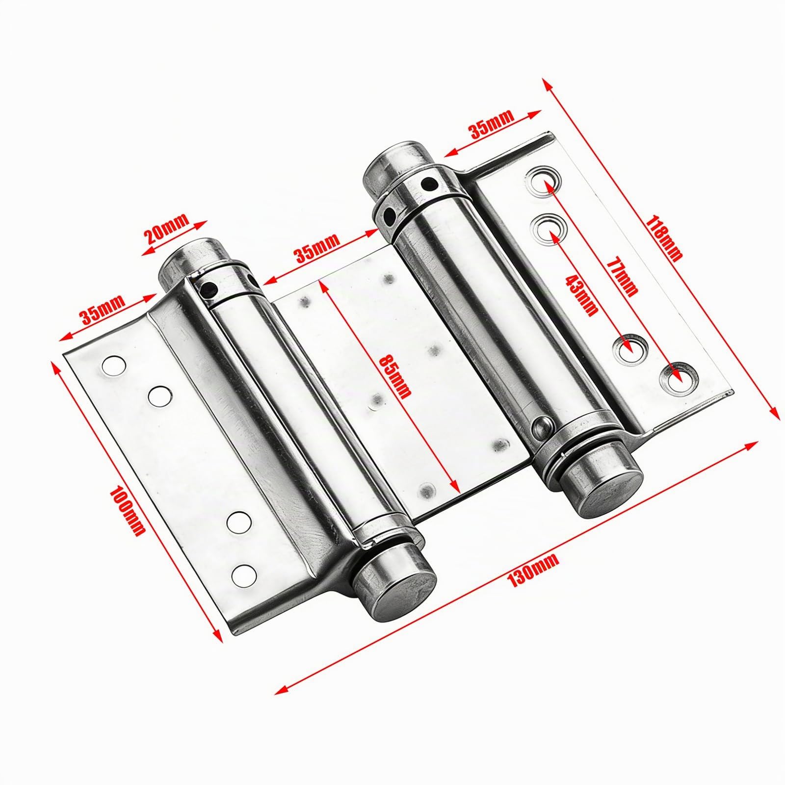 Lot de 4 Charnières À Ressort 100mm en Acier Inox À Double Action, pour Saloon Café Bar Pub Comptoir Porte Placard(Argent)