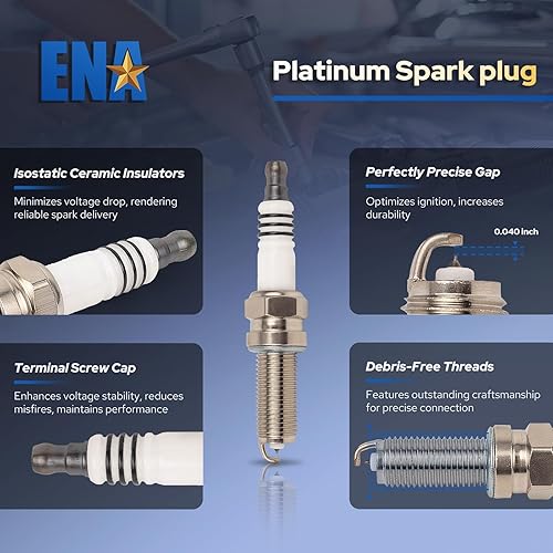 Miniatura 5 de ENA Paquete de bobinas de encendido UF603 y bujía platino 97390 2009-2017 compatible con Acura Honda Accord Crosstour Odyssey RL TL TSX V6 3.5L 3.7L