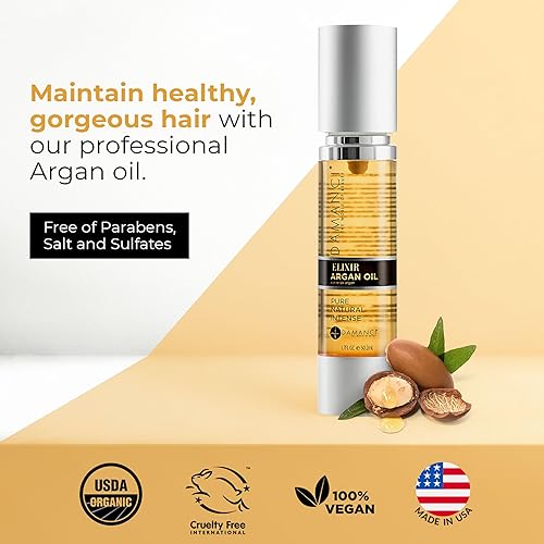 Miniatura 9 de DAMANCI Spray de aceite de argán para el cabello fórmula altamente mosturizante no grasosa y nutritiva para el control del encrespamiento y no deja