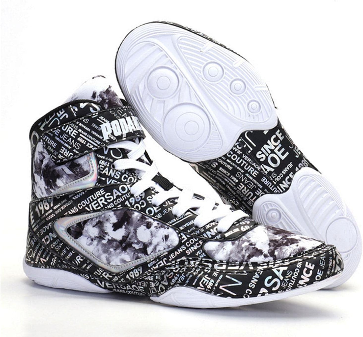 TECDOTO Men's Boxing Shoes Men Wrestling Shoes,Fashion Sneakers Lightweight Breathable Squat Shoes Mesh Casual Wrestling Trainers,Black-8