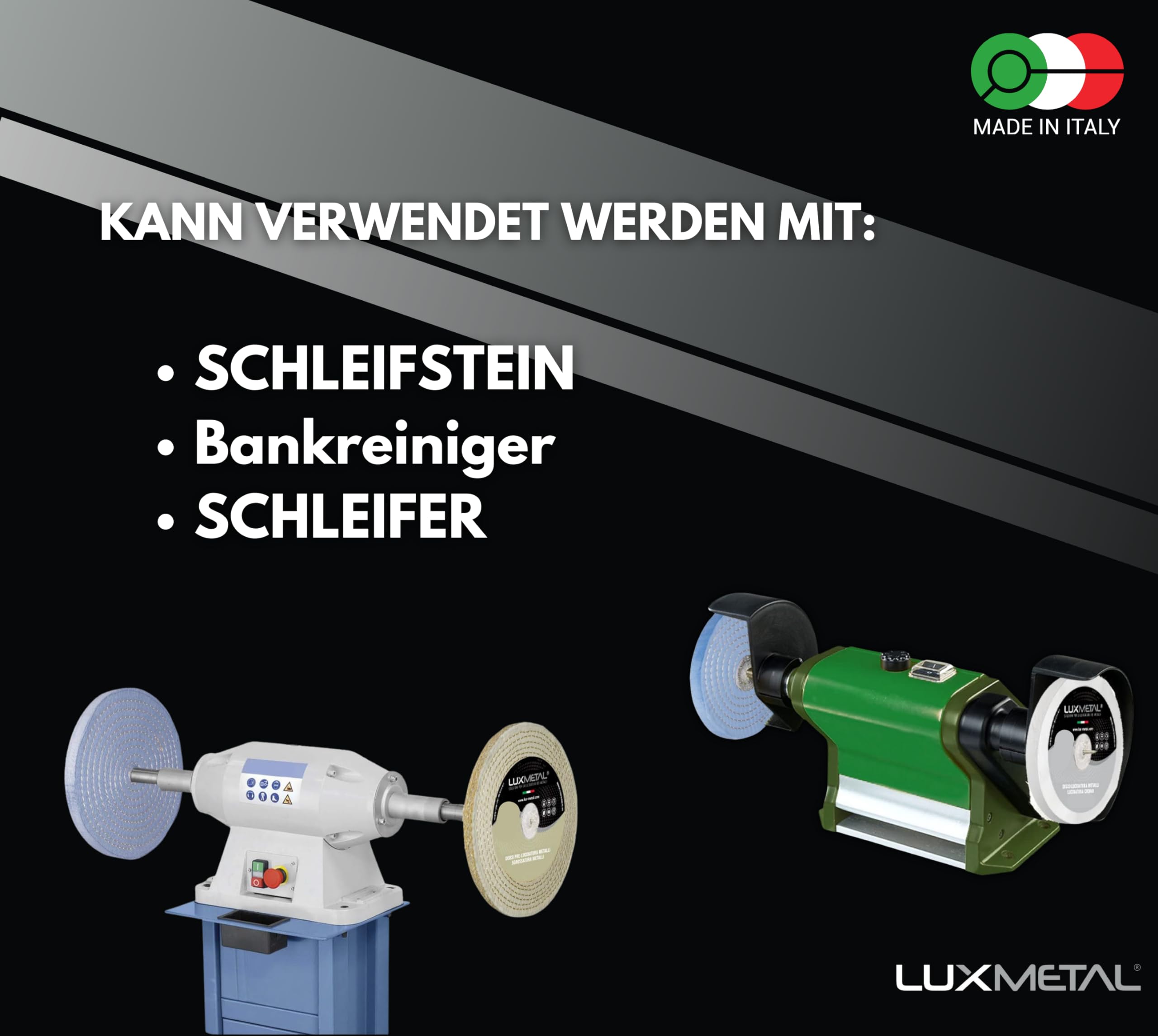 RHODIUS VISION PRO Fächerschleifscheiben 125mm K40 - 10er Pack, Transparent Beim Drehen, Für Edelstahl & Stahl