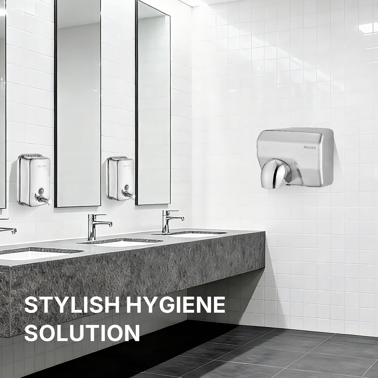 Pollock Commercial Soap Dispenser Wall Mounted 27oz,SUS304 Stainless Steel