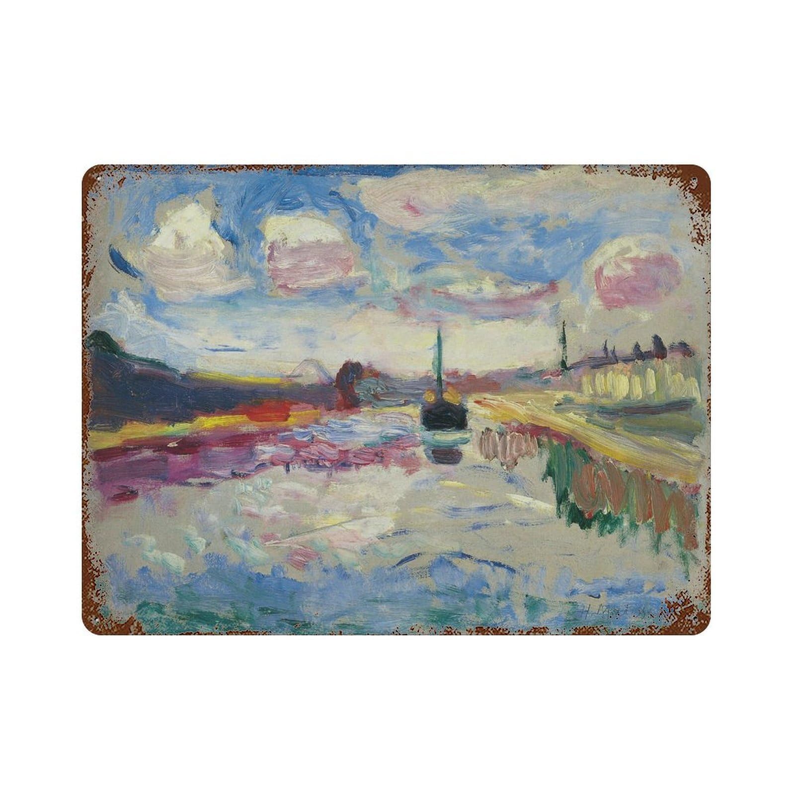 xiaoxiaoshen Henri Matisse, The Canal Du Midi, Vintage Exhibition Wall Decor Art Metal Tin Poster Modern Home Decor Art Home Bar Shop Decorations Vintage Sign 30x40cm