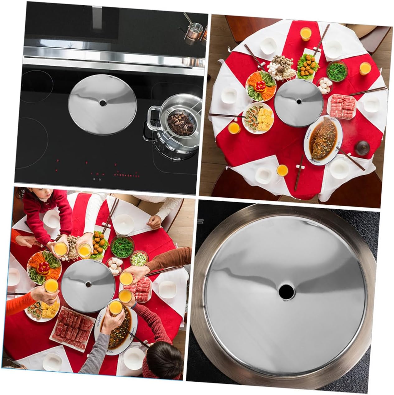 Alipis 2pcs Stainless Steel Induction Cooktop Heat Diffuser Disc Heavy-duty Diffuser Plate for Induction and Stoves Practical Cover for Hot Pot Tables