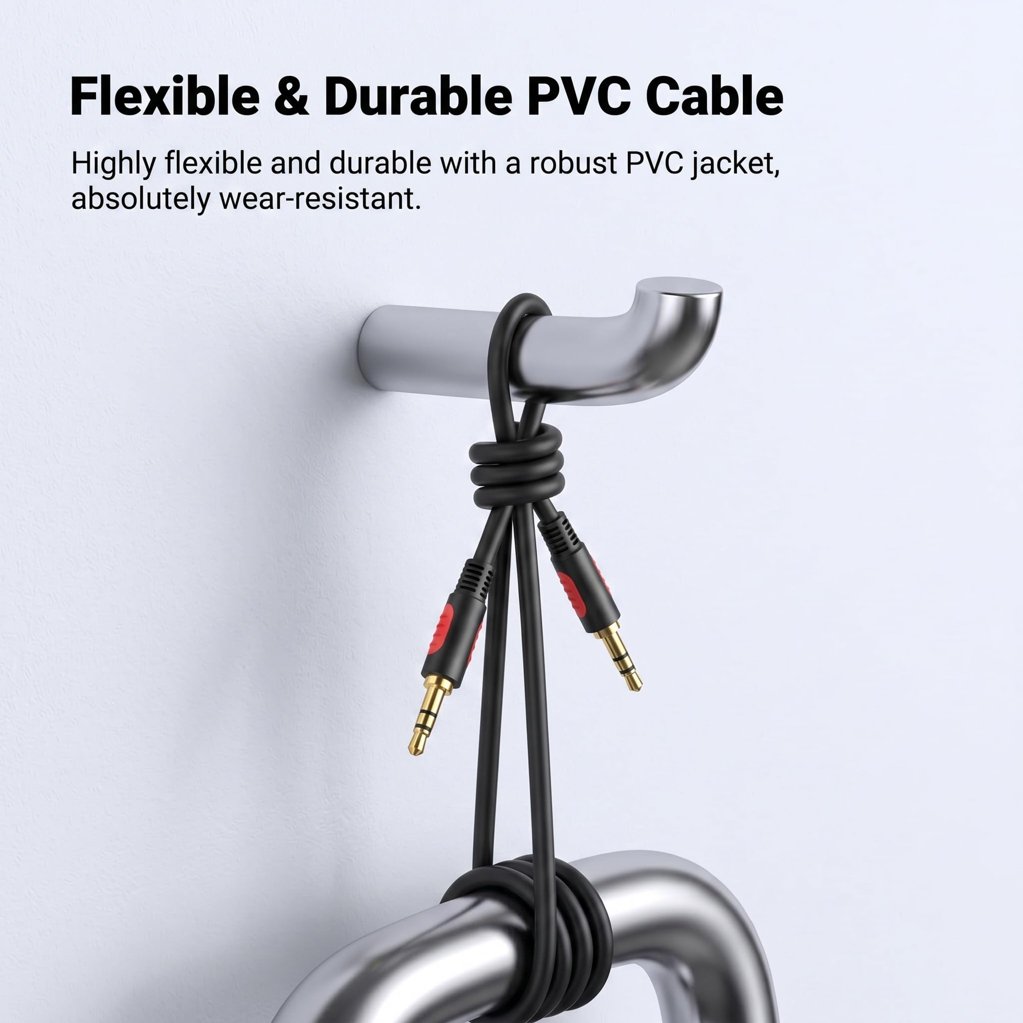 Cable auxiliar de audio macho a macho de 3,5 mm de 7,6 m, cable AUX para auriculares Beats, iPod, iPhone, iPad, estéreo de hogar/coche y más