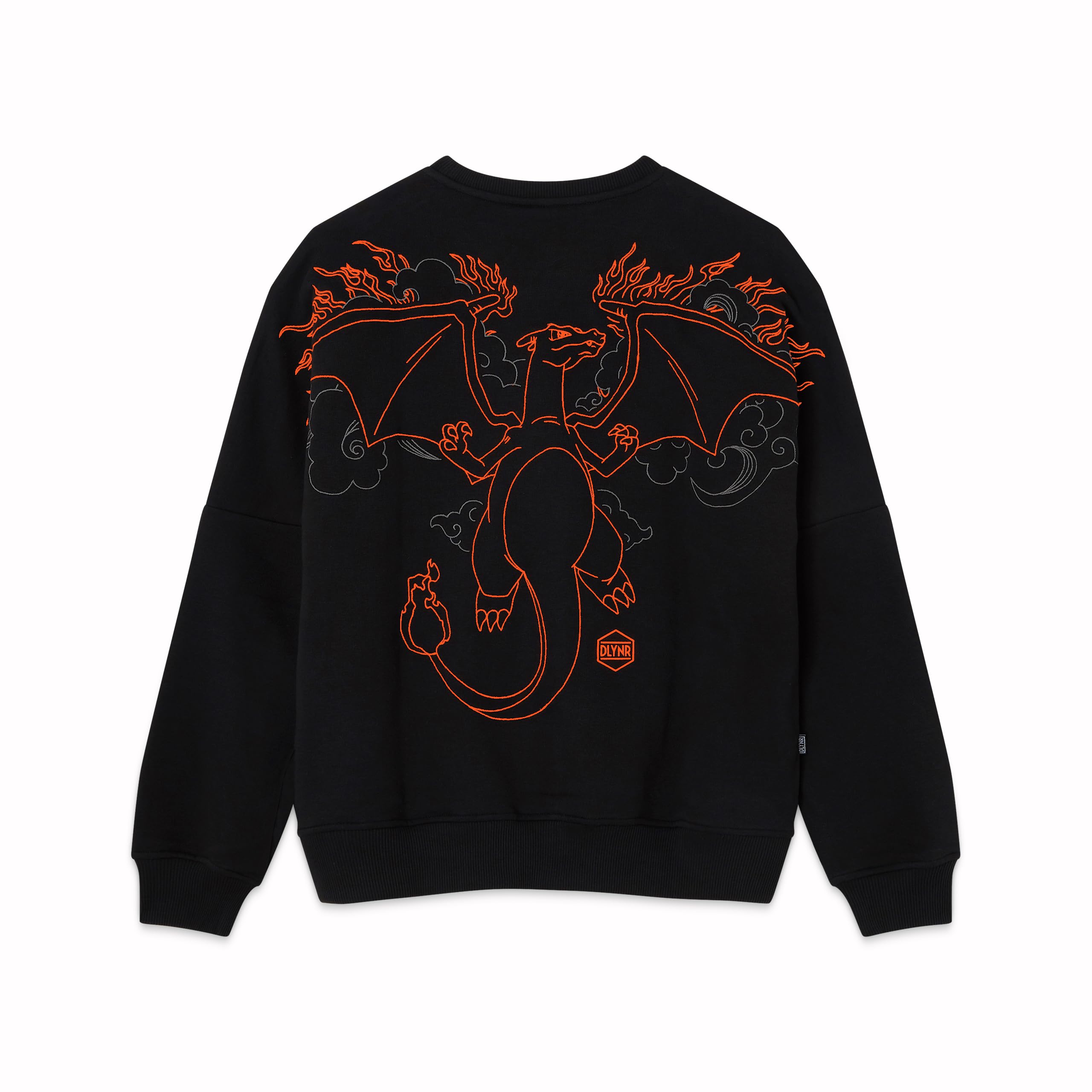 Dolly Noire Pokémon Charizard - Sudadera unisex con capucha bordada, mezcla de algodón, colección oficial