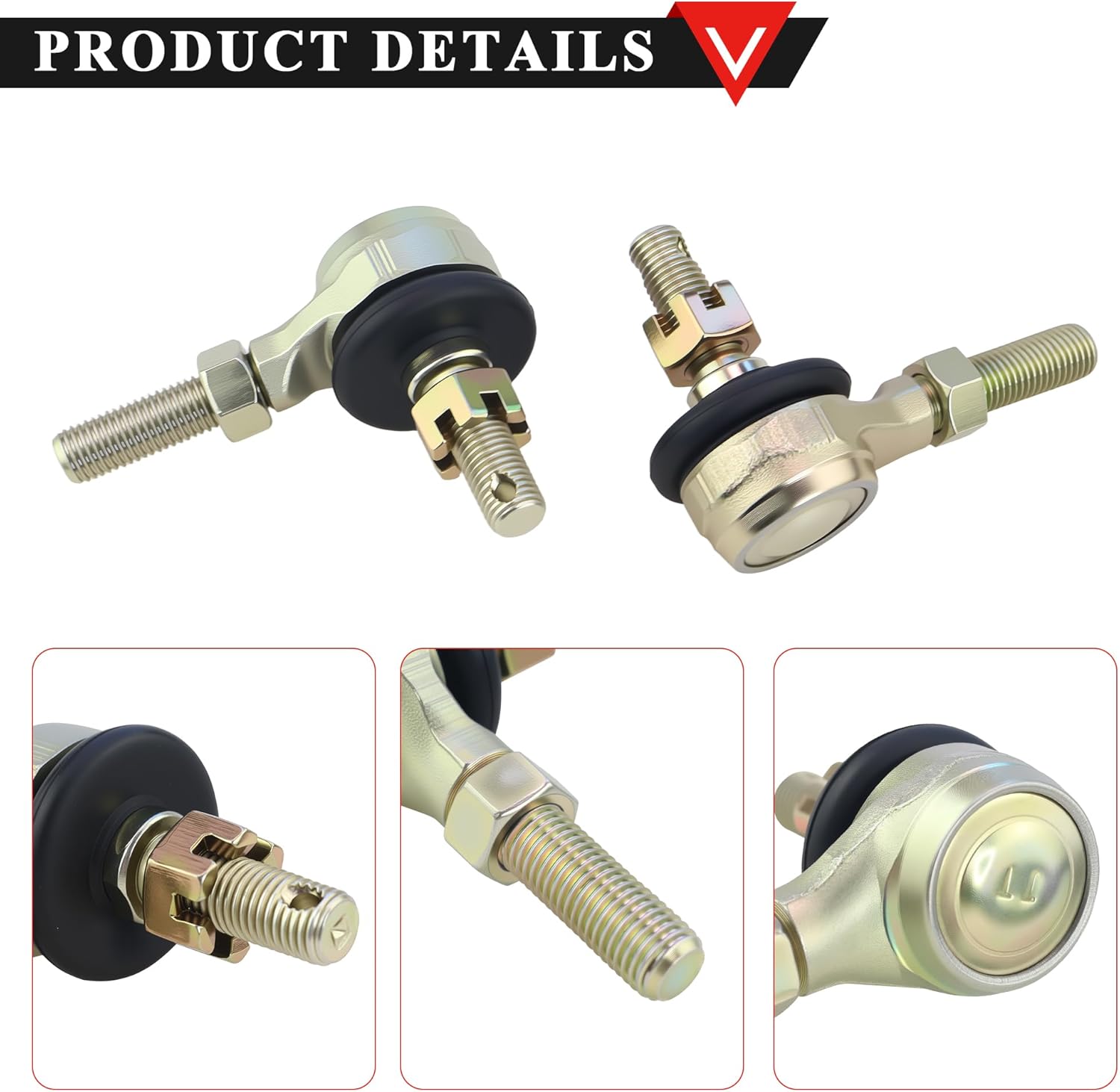 PRO BAT 10mm Ball Joint M10 Tie Rod End Right-Hand Thread For 50cc 110cc 125cc 150cc ATV Quad Go Kart Dirt Bike Buggy Taotao Sunl, 4PCS