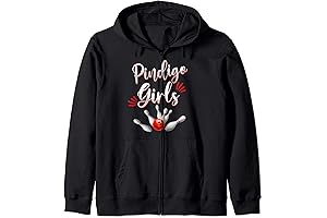 Girls Bowling Team Player No pockets Pindigo Zip Hoodie